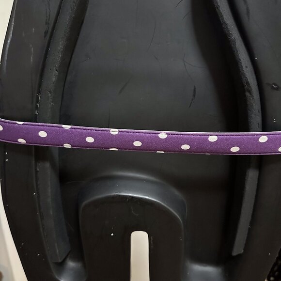 Retro 1970s Women’s Belt In Purple With White Polka Dots Square Buckle - Picture 8 of 10